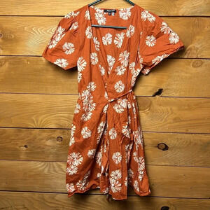Madewell Rust Orange Floral Mini Dress